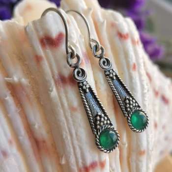 Серебряные серьги с халцедоном MVE1035/3HL