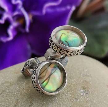 Серебряные серьги с перламутром (галиотис) DE001GL