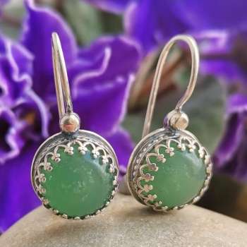 Серебряные серьги с авантюрином 01E1582AV