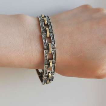 Серебряный браслет с золотом MVB2018G