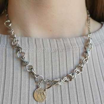 Серебряное колье с золотом MVN1952G