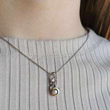 Серебряный кулон с жемчугом и золотом MVP1778GPL