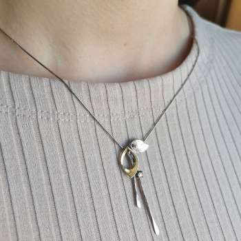 Серебряный кулон с куб.цирконом и золотом MVP1686GCZ