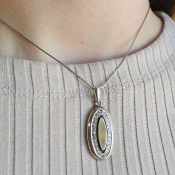 Серебряный кулон с куб.цирконом и золотом MVP1417GCZ