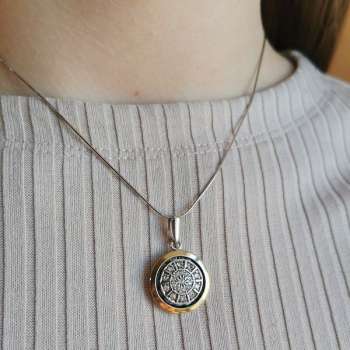 Серебряный кулон с куб.цирконом и золотом MVP1310GCZ