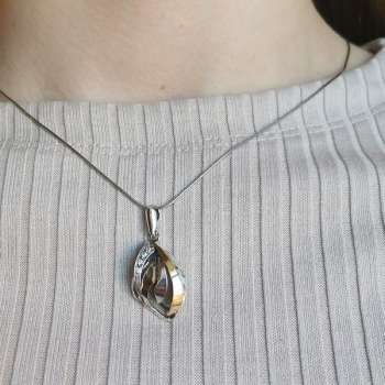 Серебряный кулон с куб.цирконом и золотом MVP1272GCZ