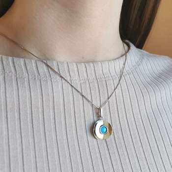 Серебряный кулон с опалом и золотом MVP1342GOP