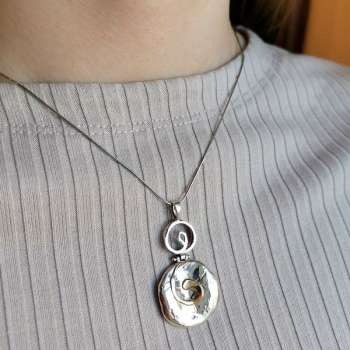 Серебряный кулон с золотом MVP784G