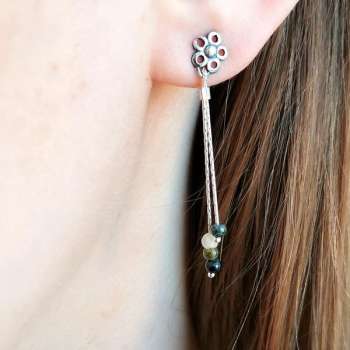 Серебряные серьги с турмалином MVE300QZ