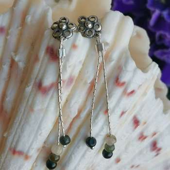 Серебряные серьги с турмалином MVE300QZ