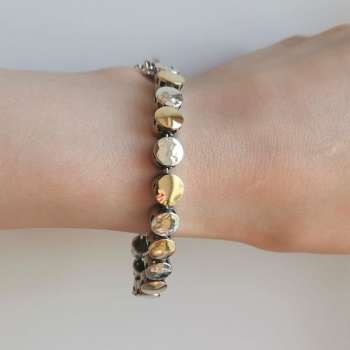 Серебряный браслет с куб.цирконом и золотом MVB1883GCZ