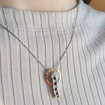 Серебряный кулон с куб.цирконом и золотом MVP1744GCZ