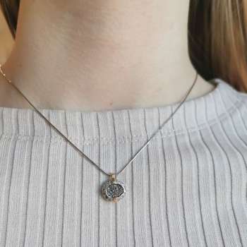 Серебряный кулон с друзой агата и золотом MVP1079GDA