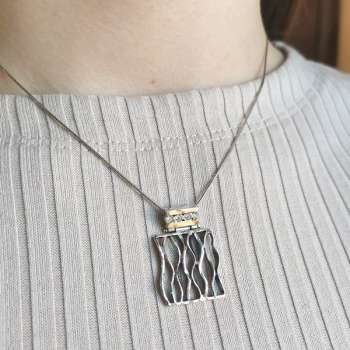 Серебряный кулон с куб.цирконом и золотом MVP1296GCZ