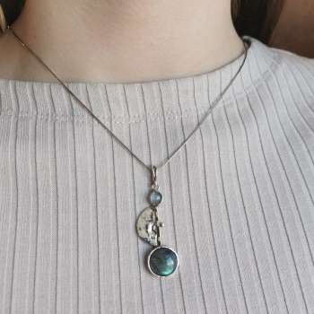 Серебряный кулон с лабрадором и золотом MVP1962GLB