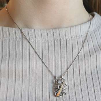 Серебряный кулон с куб.цирконом и золотом MVP1054GCZ