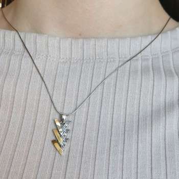 Серебряный кулон с куб.цирконом и золотом MVP2155GCZ