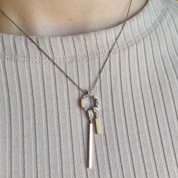 Серебряное колье с куб.цирконом и золотом MVN1828GCZ