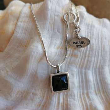 Серебряное колье с ониксом 01N109ON