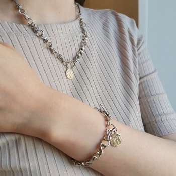 Серебряное колье с золотом MVN1952G