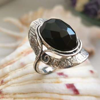 Серебряное кольцо с ониксом 01R1907ON