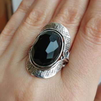 Серебряное кольцо с ониксом 01R1907ON