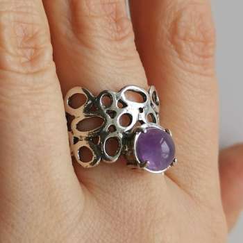 Серебряное кольцо с аметистом 01R1285AM