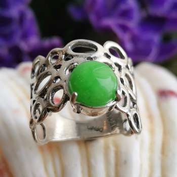 Серебряное кольцо с нефритом 01R1285NF