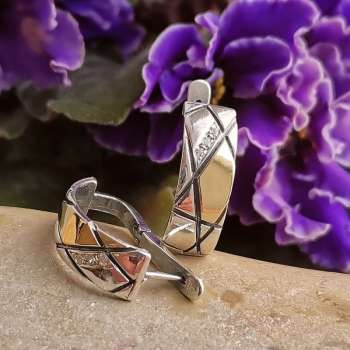 Серебряные серьги с куб.цирконом и золотом MVE2107GCZ