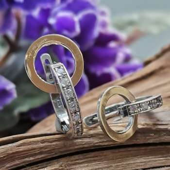 Серебряные серьги с куб.цирконом и золотом MVE1797GCZ