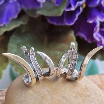 Серебряные серьги с куб.цирконом и золотом MVE1827GCZ