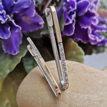 Серебряные серьги с куб.цирконом и золотом MVE1799GCZ