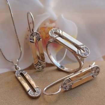 Серебряное кольцо с куб.цирконом и золотом MVR2148GCZ