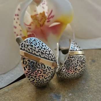 Серебряные серьги с золотом MVE2181G