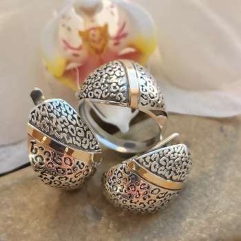 Серебряное кольцо с золотом MVR2181G