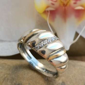 Серебряное кольцо с куб.цирконом и золотом MVR2169GCZ