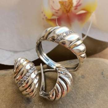 Серебряное кольцо с куб.цирконом и золотом MVR2169GCZ