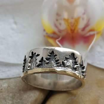 Серебряное кольцо с золотом MVR1775G