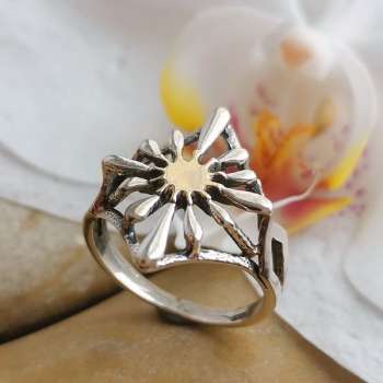 Серебряное кольцо с золотом MVR2176G