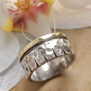 Серебряное кольцо с куб.цирконом и золотом MVR1642GCZ