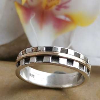 Серебряное кольцо с золотом MVR2098G