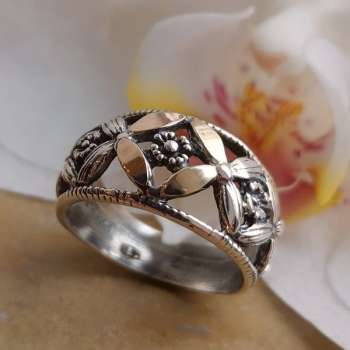Серебряное кольцо с золотом MVR3128G