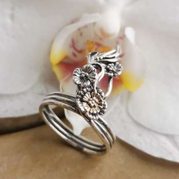 Серебряное кольцо с золотом MVR1901G