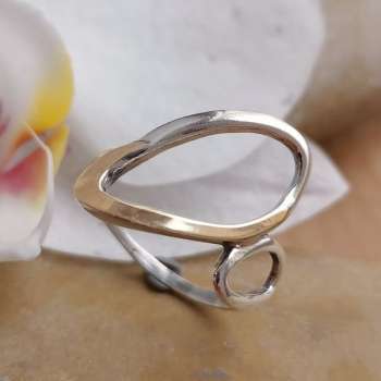 Серебряное кольцо с золотом MVR3129G