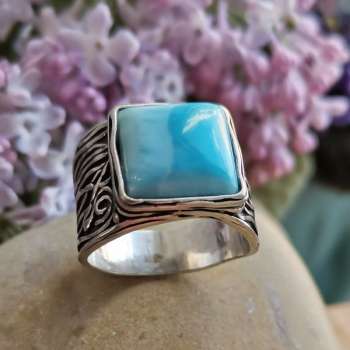 Серебряное кольцо с ларимаром 01R1022LM