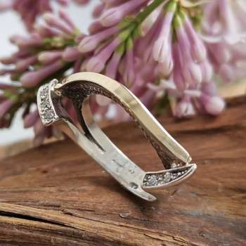 Серебряное кольцо с куб.цирконом и золотом MVR1835GCZ