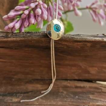 Серебряное колье с куб.цирконом и золотом MVN1565GCZ