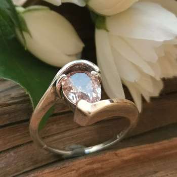 Серебряное кольцо с куб.цирконом и золотом MVR2170GCZ