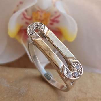 Серебряное кольцо с куб.цирконом и золотом MVR2148GCZ
