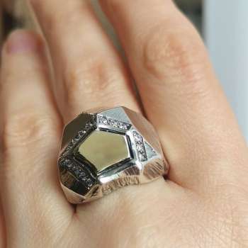 Серебряное кольцо с золотом и куб.цирконом MVR1238GCZ